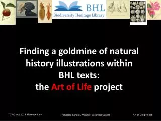 Finding a goldmine of natural history illustrations within BHL texts: the Art of Life project