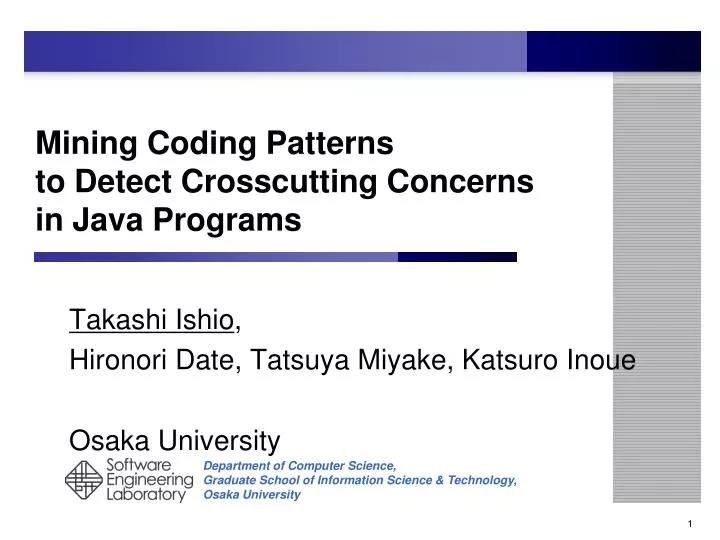 mining coding patterns to detect crosscutting concerns in java programs
