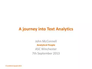 A journey into Text Analytics