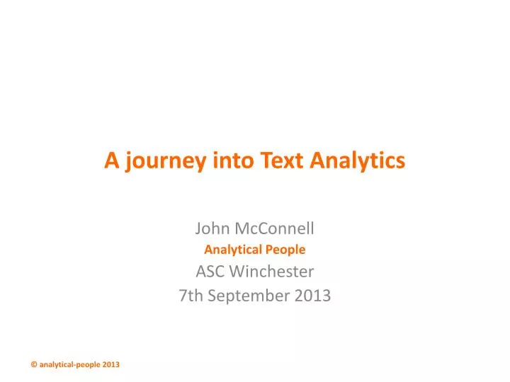 a journey into text analytics