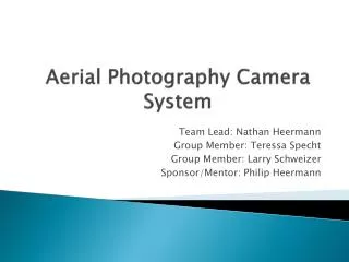 Aerial Photography Camera System
