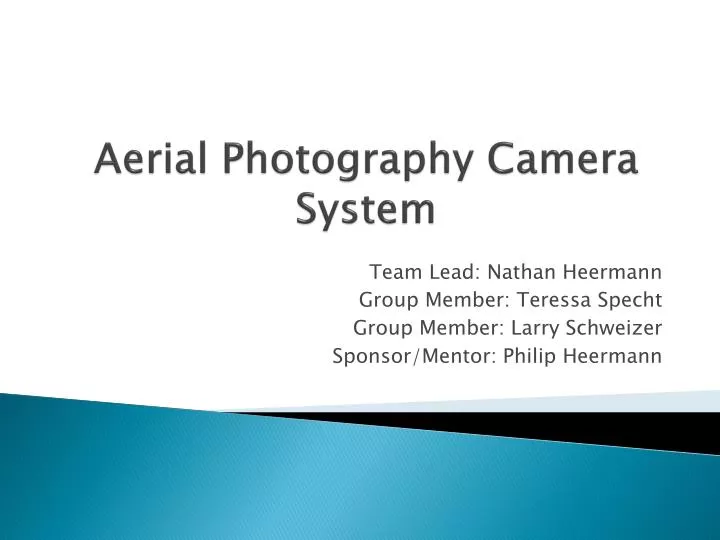 aerial photography camera system