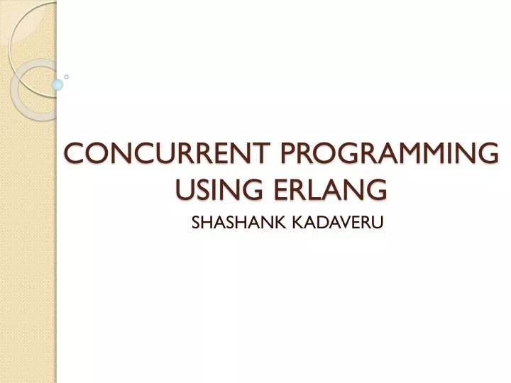 concurrent programming using erlang