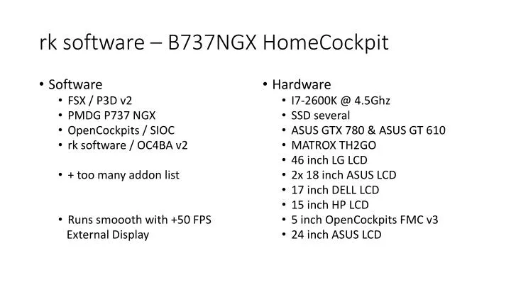 r k software b737ngx homecockpit