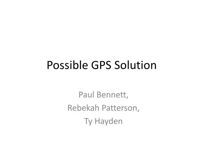 possible gps solution