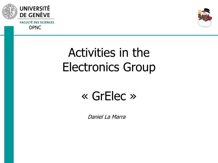 activities in the electronics group grelec