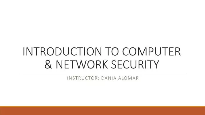 introduction to computer network security