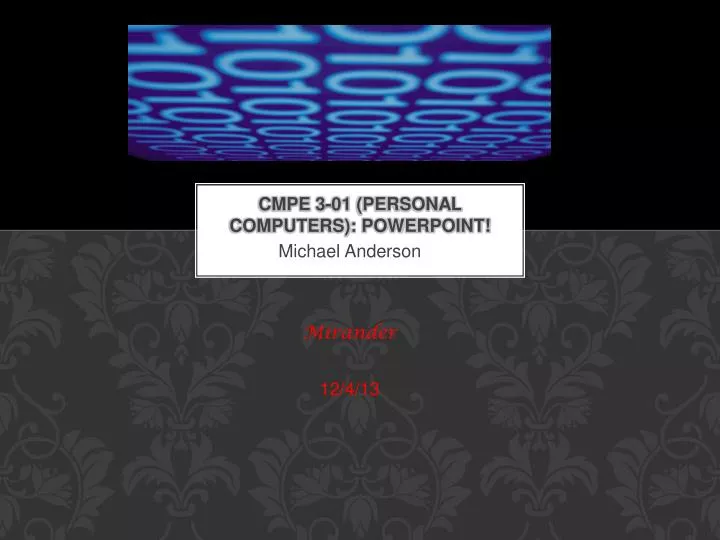 cmpe 3 01 personal computers powerpoint