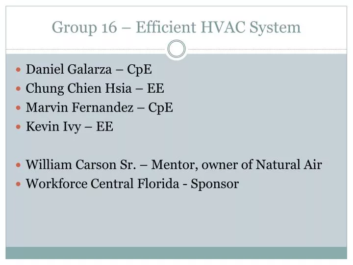 group 16 efficient hvac system
