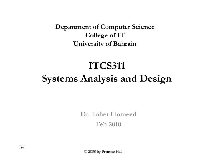 itcs311 systems analysis and design