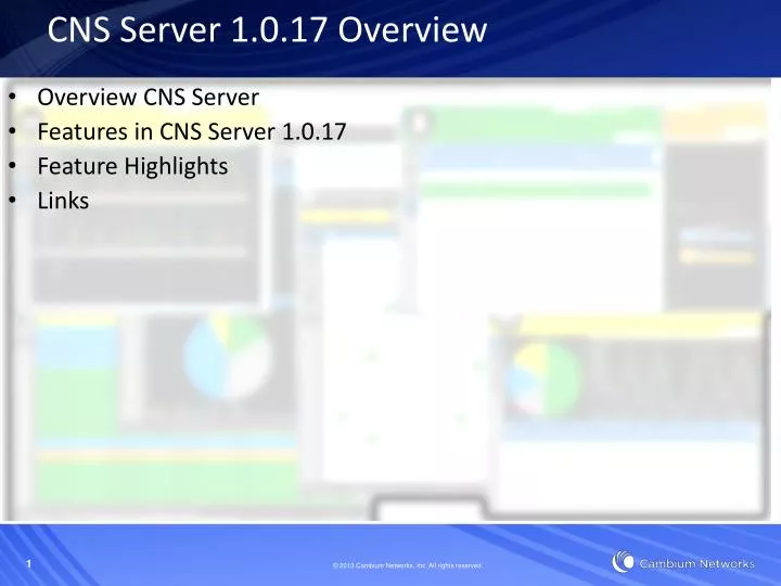 cns server 1 0 17 overview