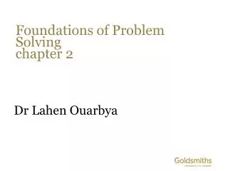 Foundations of Problem Solving chapter 2