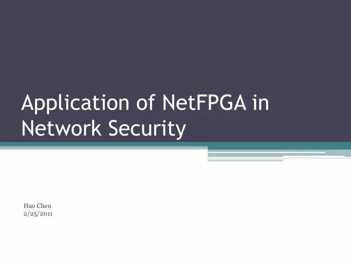 application of netfpga in network security