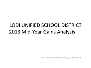 LODI UNIFIED SCHOOL DISTRICT 2013 Mid-Year Gains Analysis