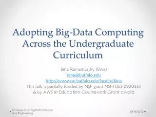 Adopting Big-Data Computing Across the Undergraduate Curriculum