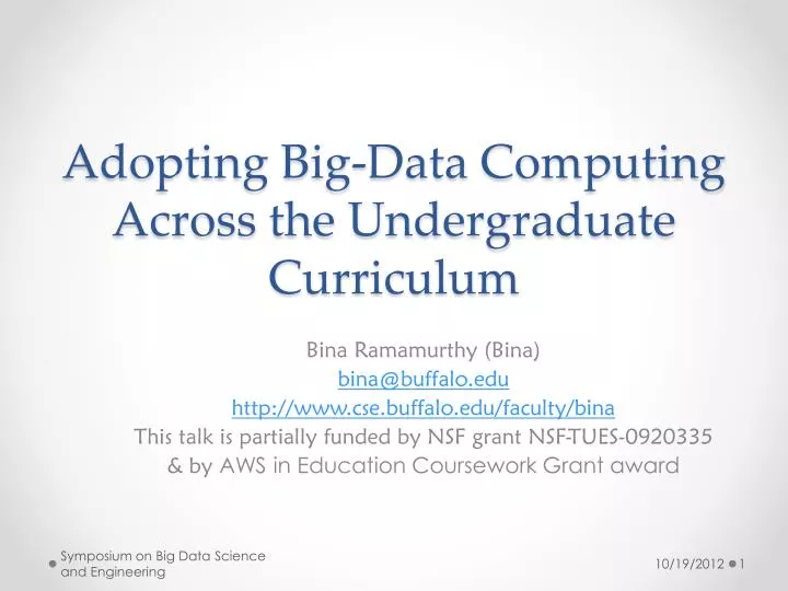 adopting big data computing across the undergraduate curriculum