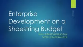 Enterprise Development on a Shoestring Budget