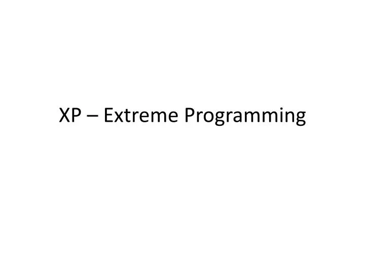 xp extreme programming