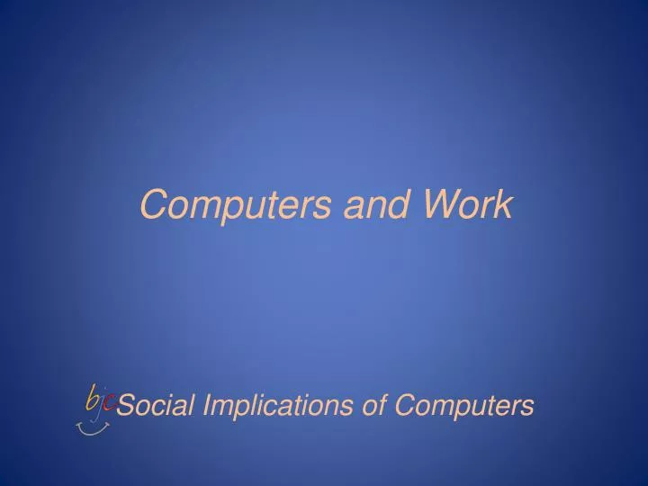 computers and work