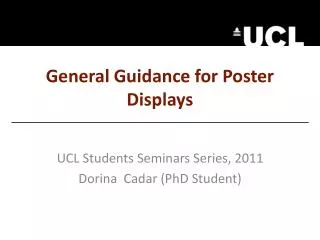 General Guidance for Poster Displays