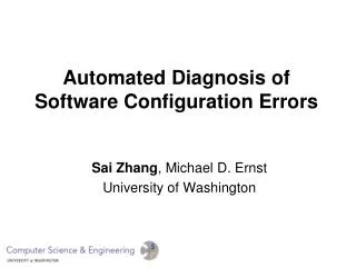 Automated Diagnosis of Software Configuration Errors