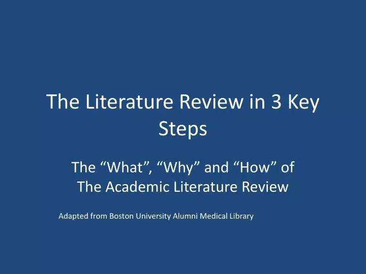 the literature review in 3 key steps