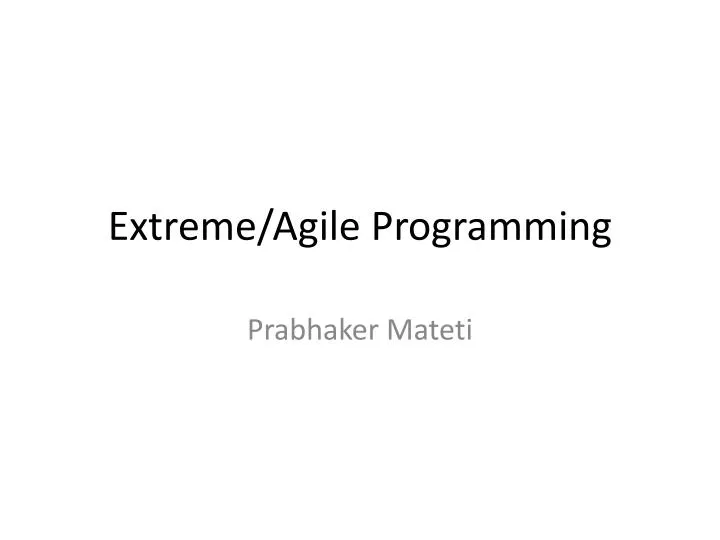 extreme agile programming