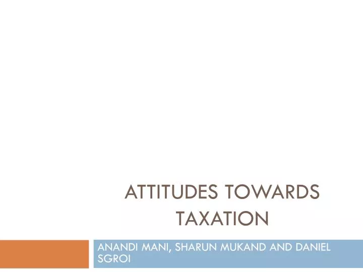 attitudes towards taxation