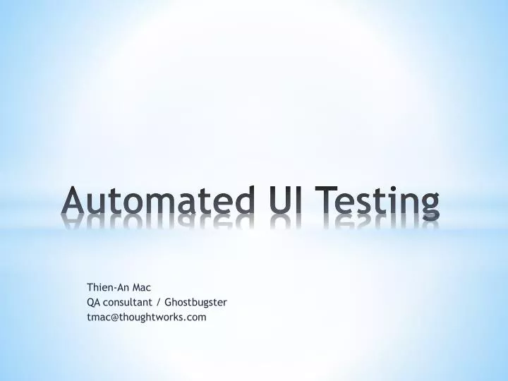 automated ui testing