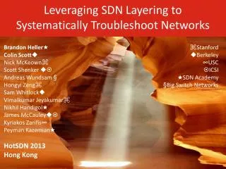 Leveraging SDN Layering to Systematically Troubleshoot Networks