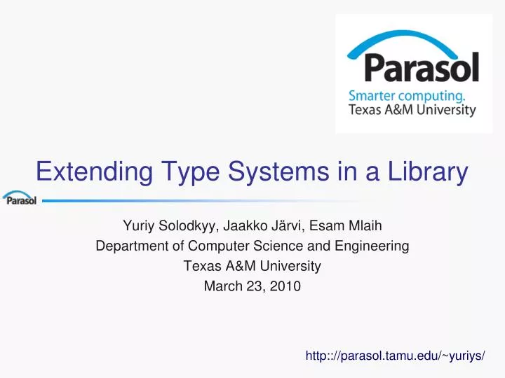 extending type systems in a library