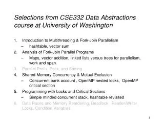 Selections from CSE332 Data Abstractions course at University of Washington