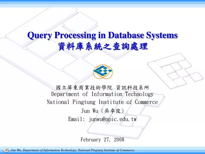 query processing in database systems