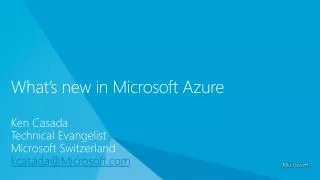 What’s new in Microsoft Azure