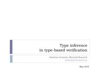Type inference in type-based verification