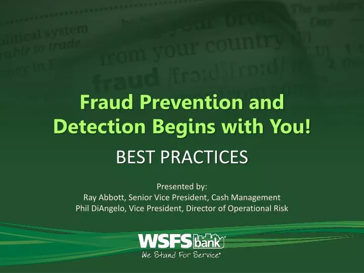 fraud prevention and detection begins with you