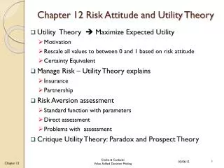 Chapter 12 Risk Attitude and Utility Theory