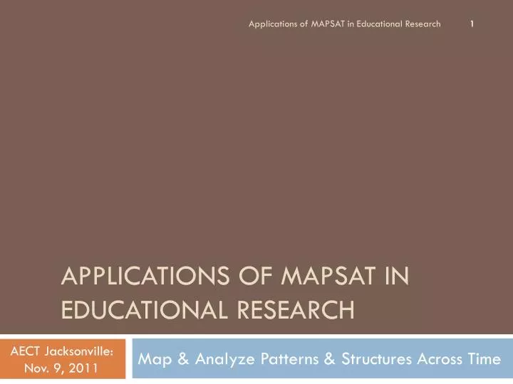 applications of mapsat in educational research