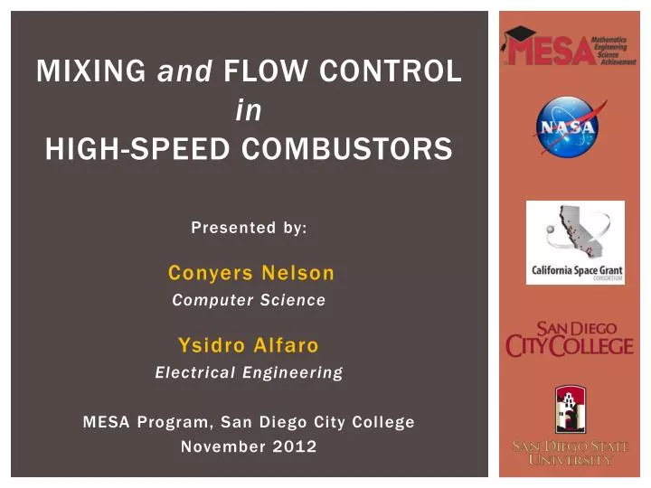 mixing and flow control in high speed combustors