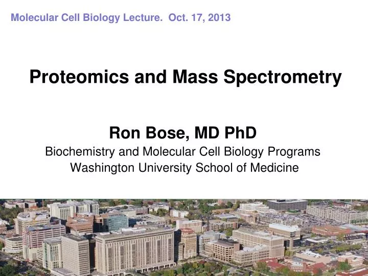 proteomics and mass spectrometry