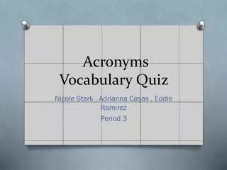 Acronyms Vocabulary Quiz