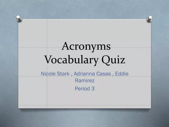 acronyms vocabulary quiz