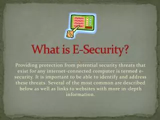 What is E-Security?