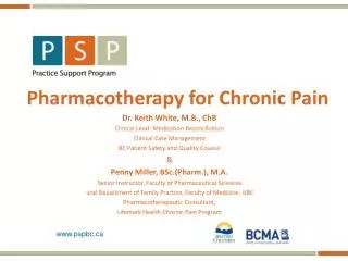 Pharmacotherapy for Chronic Pain