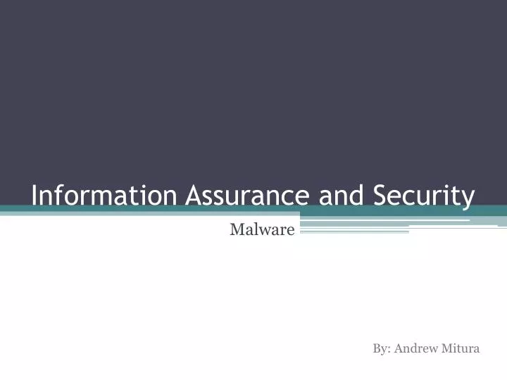 information assurance and security