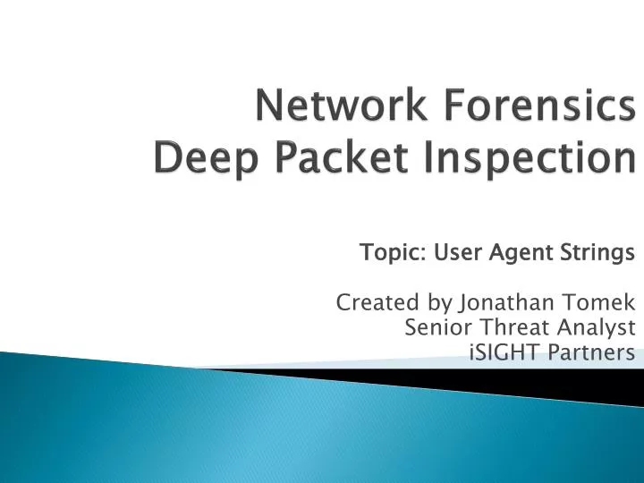 network forensics deep packet inspection