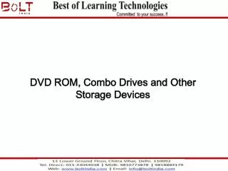 DVD ROM, Combo Drives and Other Storage Devices