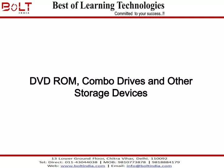 dvd rom combo drives and other storage devices