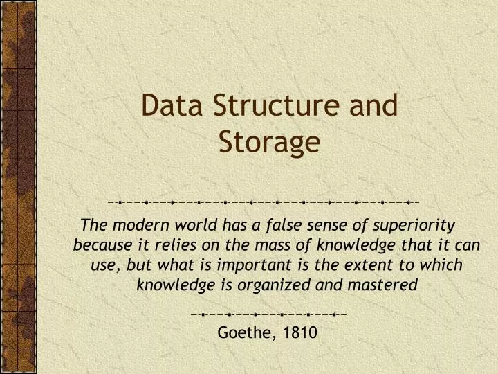 data structure and storage