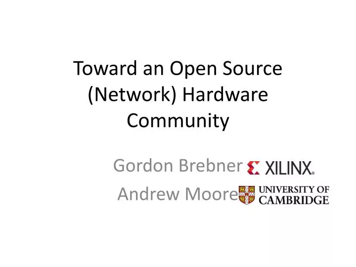 toward an open source network hardware community